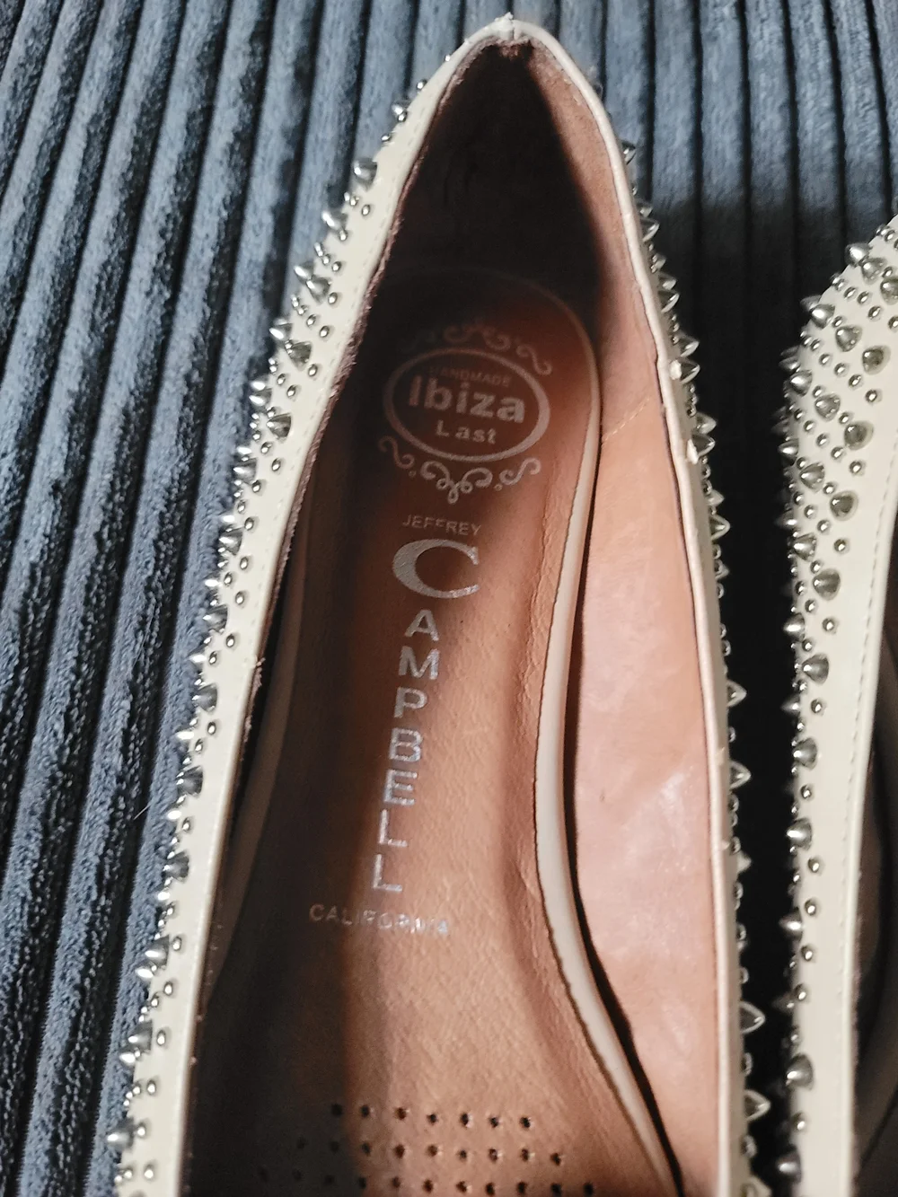Jeffrey Campbell Cream Studded Loafers